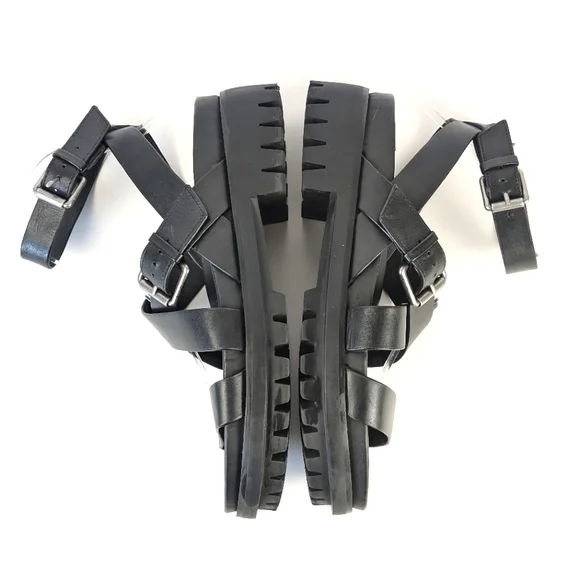 NEW Sam Edelman Eleanora Ankle Strap Gladiator Lug Sole Black Sandal Siz… - Picture 14 of 16